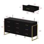 Commode Hitow moderne à 9 tiroirs, design avec cadre en métal