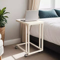 C Shaped End Table TV Tray End Table, C Shaped TV Tray With Metal Frame Rolling Casters TV Tables For Living Room For Eating Bed Table Tray
