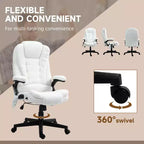 Fauteuil de bureau massant Vinsetto 6 points avec fonction chauffante, fauteuil de bureau de direction à haut dossier en velours avec dossier inclinable et accoudoirs