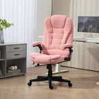 Fauteuil de bureau massant Vinsetto 6 points avec fonction chauffante, fauteuil de bureau de direction à haut dossier en velours avec dossier inclinable et accoudoirs