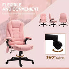 Fauteuil de bureau massant Vinsetto 6 points avec fonction chauffante, fauteuil de bureau de direction à haut dossier en velours avec dossier inclinable et accoudoirs