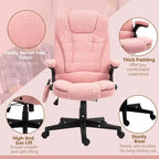 Fauteuil de bureau massant Vinsetto 6 points avec fonction chauffante, fauteuil de bureau de direction à haut dossier en velours avec dossier inclinable et accoudoirs
