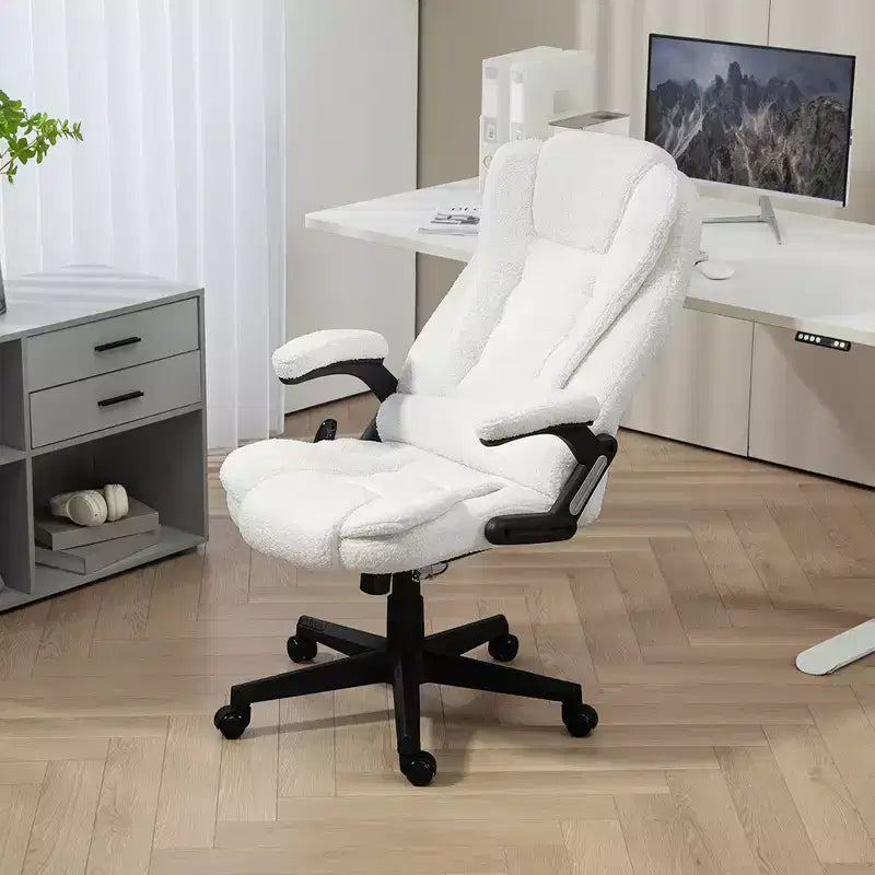 Fauteuil de bureau massant Vinsetto 6 points avec fonction chauffante, fauteuil de bureau de direction à haut dossier en velours avec dossier inclinable et accoudoirs