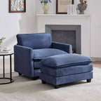 Hyleory 41.34 circle fleece Oversized Accent Chair, Sofa Chair with Ottoman and Large Seat , Modern Armchair for Bedroom Living Room