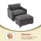 Hyleory 41.34 fauteuil rond en polaire surdimensionné, fauteuil de salon avec ottoman et grande assise, fauteuil moderne pour chambre à coucher et salon