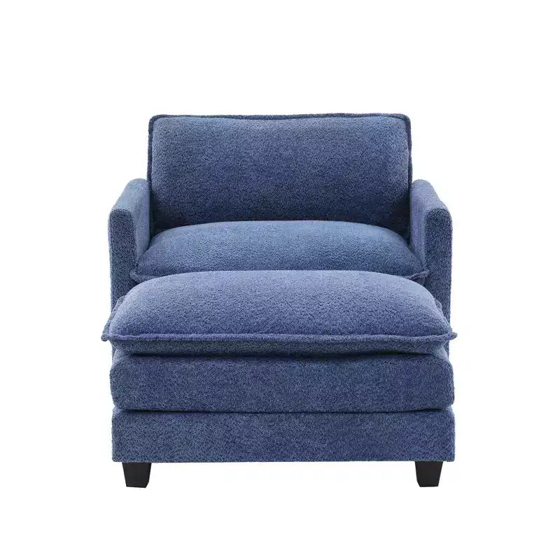 Hyleory 41.34 fauteuil rond en polaire surdimensionné, fauteuil de salon avec ottoman et grande assise, fauteuil moderne pour chambre à coucher et salon