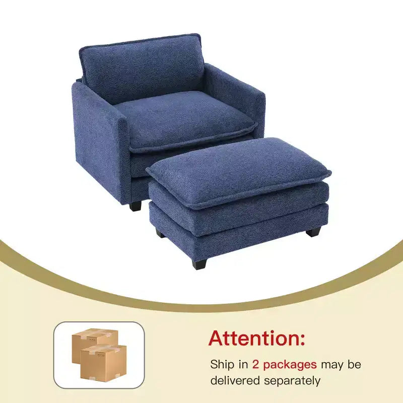Hyleory 41.34 fauteuil rond en polaire surdimensionné, fauteuil de salon avec ottoman et grande assise, fauteuil moderne pour chambre à coucher et salon