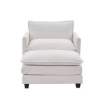 Hyleory 41.34 fauteuil rond en polaire surdimensionné, fauteuil de salon avec ottoman et grande assise, fauteuil moderne pour chambre à coucher et salon
