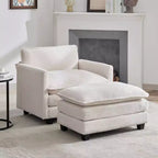 Hyleory 41.34 fauteuil rond en polaire surdimensionné, fauteuil de salon avec ottoman et grande assise, fauteuil moderne pour chambre à coucher et salon