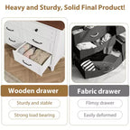 Commode 6 tiroirs pour chambre, commode de 119 cm de large, commode large avec rangement sur pied, commode de rangement en bois pour chambre, Noyer
