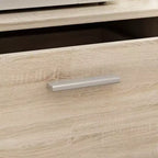 Hitow Meuble de cuisine en bois avec buffet, portes métalliques, 3 tiroirs, étagère, plan de travail