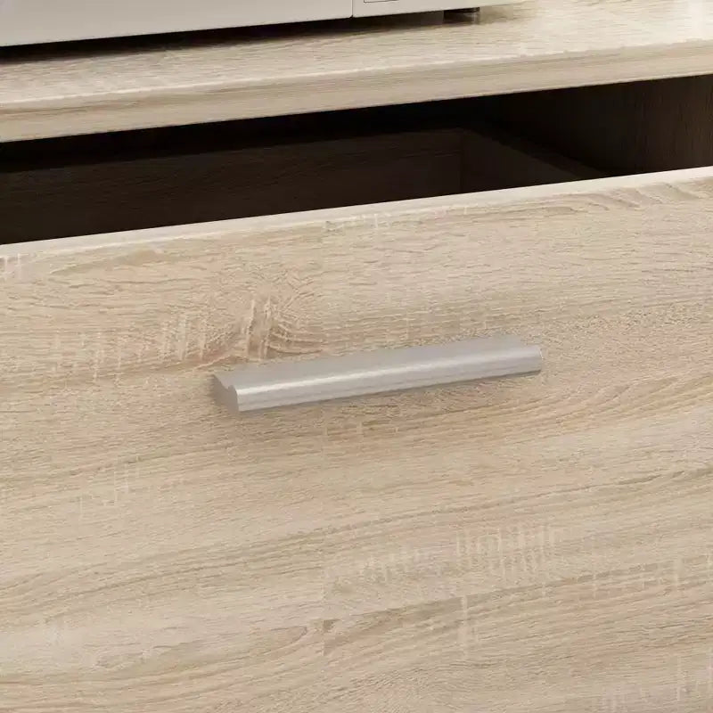 Hitow Meuble de cuisine en bois avec buffet, portes métalliques, 3 tiroirs, étagère, plan de travail