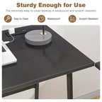 VECELO Bureau Informatique Table d'Étude pour Ordinateur Portable avec 2 Étagères de Rangement