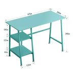 VECELO Bureau Informatique Table d'Étude pour Ordinateur Portable avec 2 Étagères de Rangement