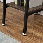 VECELO Bureau Informatique Table d'Étude pour Ordinateur Portable avec 2 Étagères de Rangement