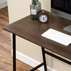 VECELO Bureau Informatique Table d'Étude pour Ordinateur Portable avec 2 Étagères de Rangement