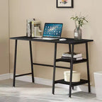 VECELO Computer Desk Home Office Workstation Study Laptop Table with 2 Tier Storage Shelves