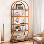 Bibliothèque ouverte Lantine à 5 niveaux, bibliothèque arquée de 180 cm de haut, étagère de présentation autoportante moderne pour bureau, salon