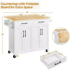 Desserte de cuisine portable Yaheetech avec armoires et porte-serviettes amovible