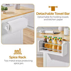Desserte de cuisine portable Yaheetech avec armoires et porte-serviettes amovible