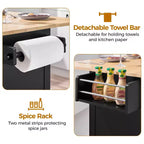 Desserte de cuisine portable Yaheetech avec armoires et porte-serviettes amovible