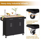 Desserte de cuisine portable Yaheetech avec armoires et porte-serviettes amovible
