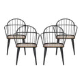 Christopher Knight Home Loftia Modern Iron Frame Dining Chairs(Set of 4), Brown/Black