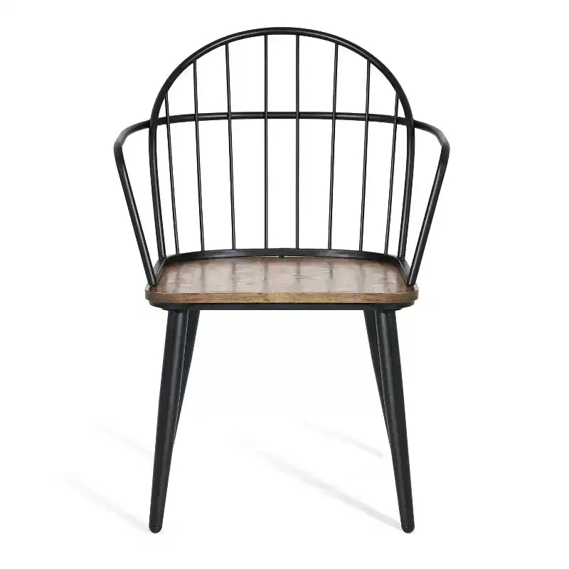 Christopher Knight Home Loftia Chaises de salle à manger modernes à cadre en fer (lot de 4), Marron/Noir