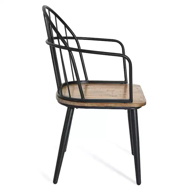 Christopher Knight Home Loftia Chaises de salle à manger modernes à cadre en fer (lot de 4), Marron/Noir