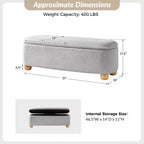 Banc de rangement Patricio avec pieds en bois massif | ART OF LIVING DESIGNS