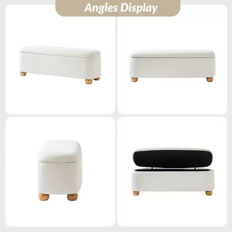 Banc de rangement Patricio avec pieds en bois massif | ART OF LIVING DESIGNS