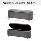 Banc de rangement Patricio avec pieds en bois massif | ART OF LIVING DESIGNS
