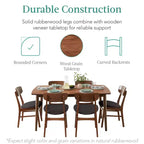 Ensemble de salle à manger 7 pièces, style moderne du milieu du siècle, avec table en bois et 6 chaises, de Best Choice Products