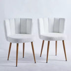 Lot de 2 chaises de salle à manger à pieds en fer avec sièges rembourrés, polyvalentes pour toutes les pièces