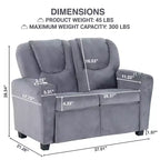 Causeuse inclinable de luxe pour enfants Home Imports Emporium - Causeuse inclinable chic avec fonction de poussée-dossier