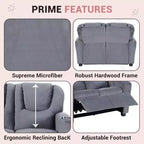 Causeuse inclinable de luxe pour enfants Home Imports Emporium - Causeuse inclinable chic avec fonction de poussée-dossier