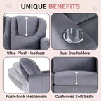 Causeuse inclinable de luxe pour enfants Home Imports Emporium - Causeuse inclinable chic avec fonction de poussée-dossier