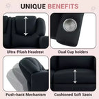 Causeuse inclinable de luxe pour enfants Home Imports Emporium - Causeuse inclinable chic avec fonction de poussée-dossier
