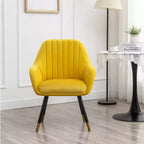 Fauteuil d'appoint contemporain en velours Tuchico, jaune