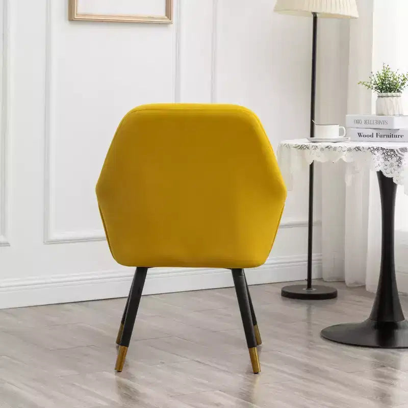 Fauteuil d'appoint contemporain en velours Tuchico, jaune