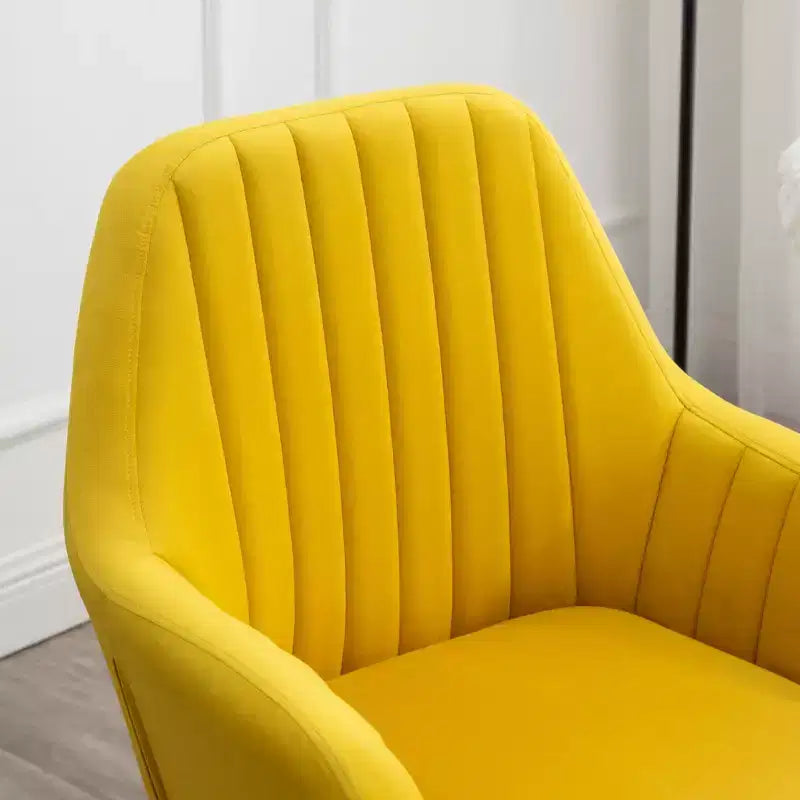 Fauteuil d'appoint contemporain en velours Tuchico, jaune
