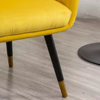 Fauteuil d'appoint contemporain en velours Tuchico, jaune