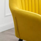 Fauteuil d'appoint contemporain en velours Tuchico, jaune
