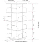 Kings Brand Furniture - Bibliothèque tournante à 4 niveaux, meuble de rangement multimédia