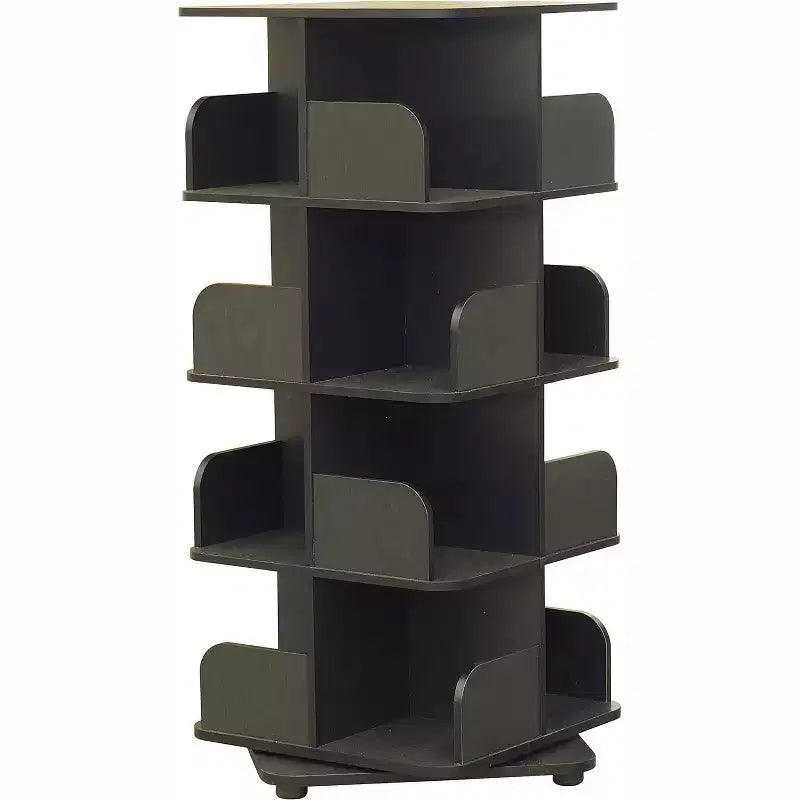 Kings Brand Furniture - Bibliothèque tournante à 4 niveaux, meuble de rangement multimédia