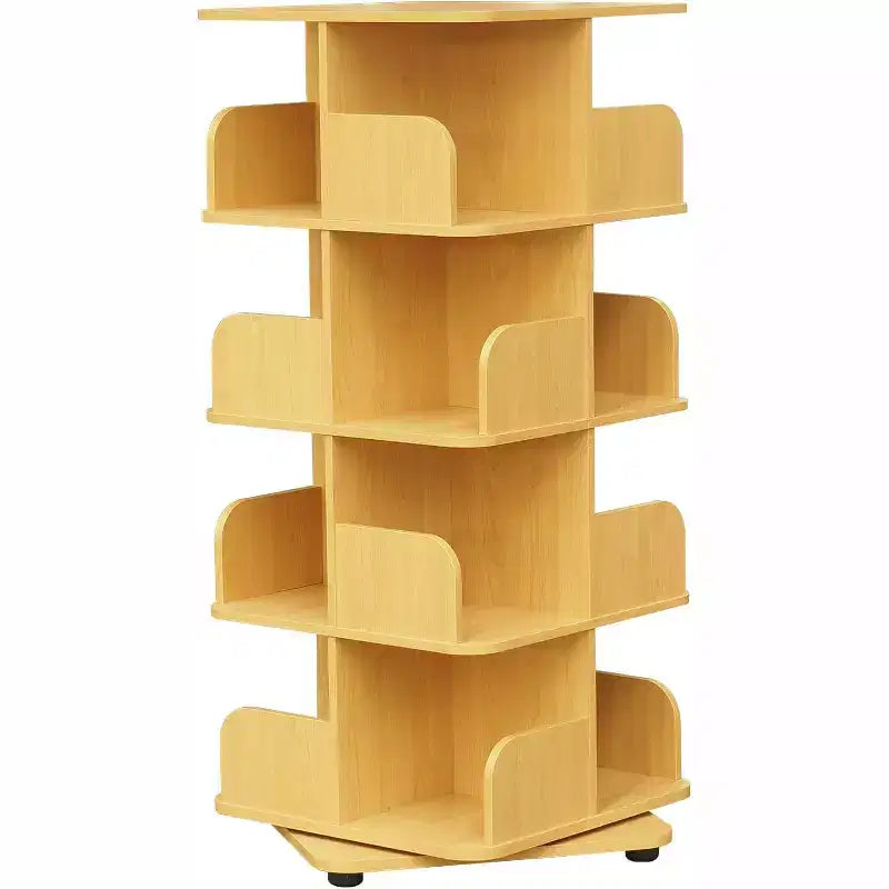 Kings Brand Furniture - Bibliothèque tournante à 4 niveaux, meuble de rangement multimédia
