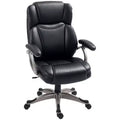 HOMCOM Executive Office Chair with Tilt Function, PU Leather High Back Desk Chair, Swivel Computer Chair with Adjustable Height