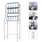 Rangement au-dessus des toilettes, Étagère de rangement en métal au-dessus des toilettes avec crochets à serviettes amovibles, porte-papier, organisateur de salle de bain au-dessus des toilettes, montage facile