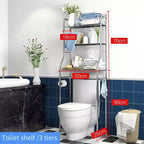 Rangement au-dessus des toilettes, Étagère de rangement en métal au-dessus des toilettes avec crochets à serviettes amovibles, porte-papier, organisateur de salle de bain au-dessus des toilettes, montage facile