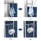 Rangement au-dessus des toilettes, Étagère de rangement en métal au-dessus des toilettes avec crochets à serviettes amovibles, porte-papier, organisateur de salle de bain au-dessus des toilettes, montage facile